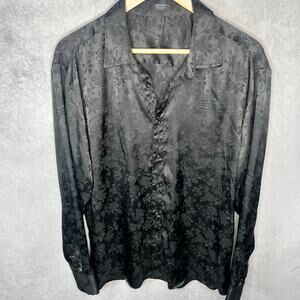 COOFANDY Mens Silk Dress Shirt Button Down Wrinkle Free Size Large